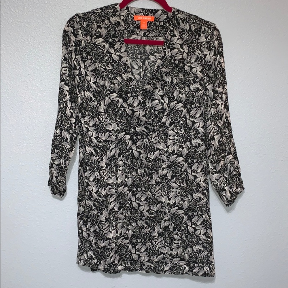 Floral Black & White Tunic by Joe Fresh